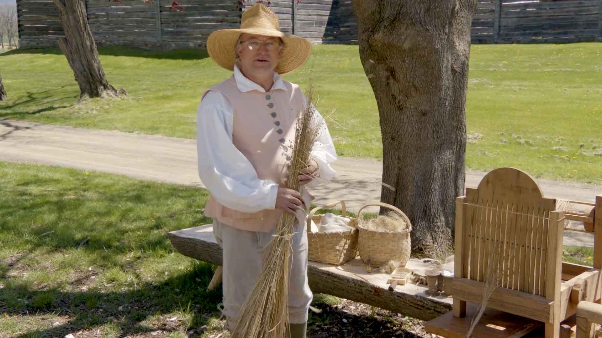 man dressed in colonial era clothing