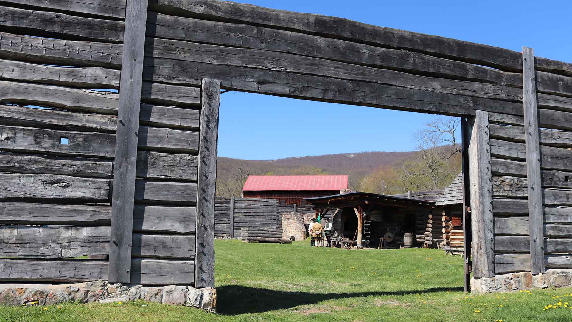 View from outside to inside of Fort Roberdeau