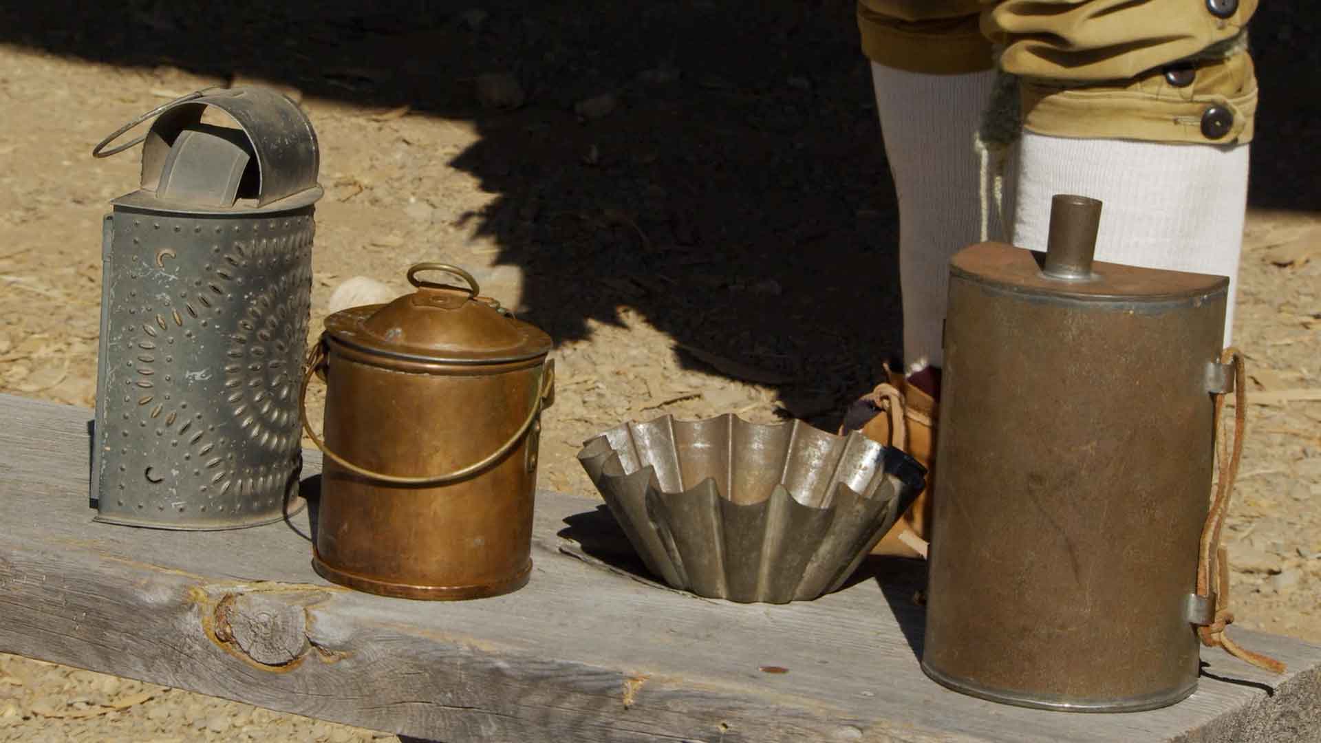 tin pots and bowls