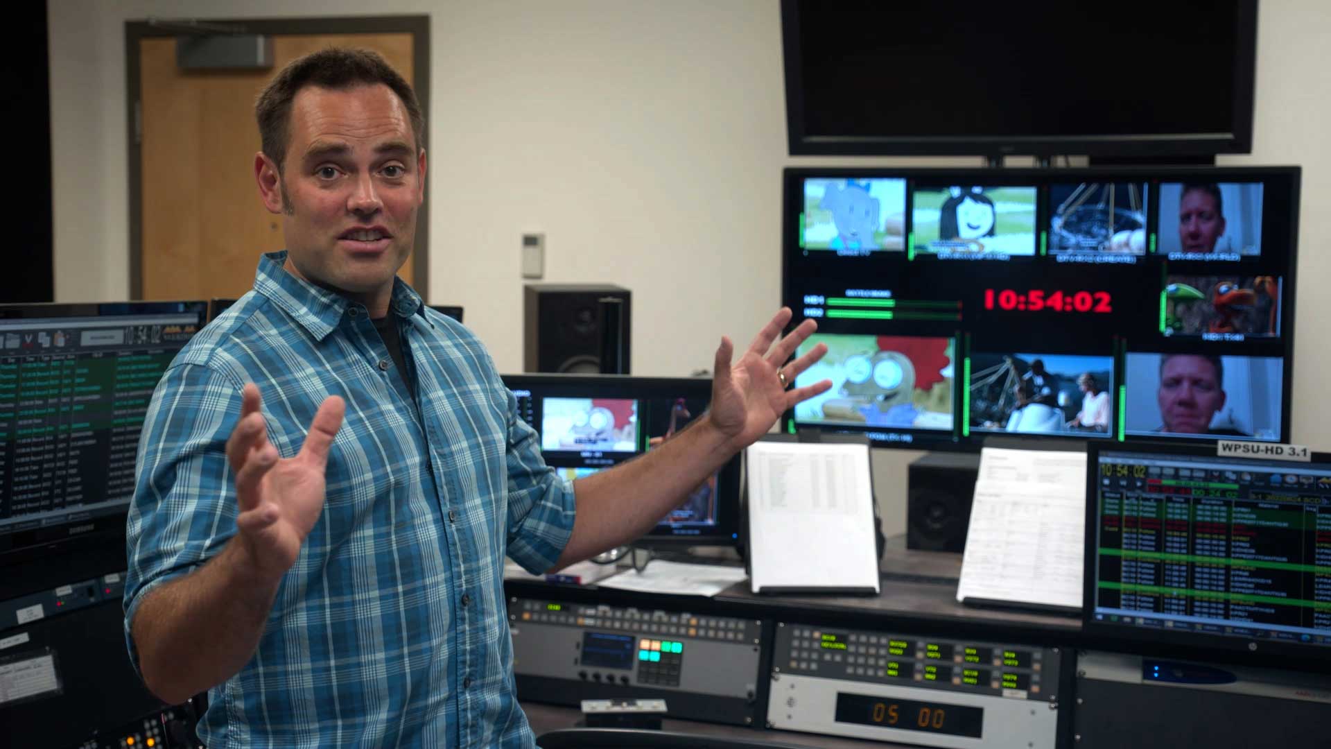 WPSU engineer in master control room