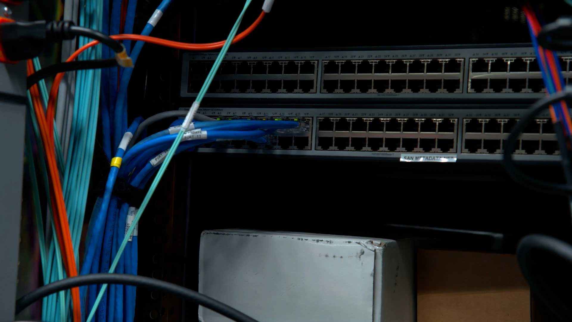cables connected to a server