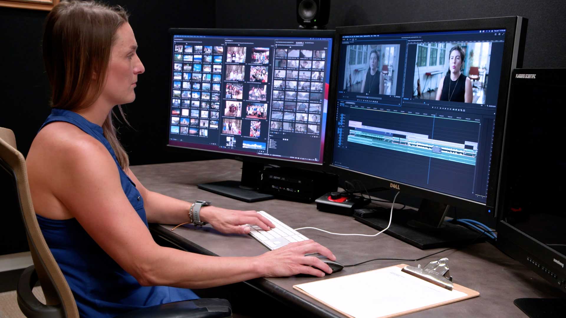 WPSU producer sitting at a computer