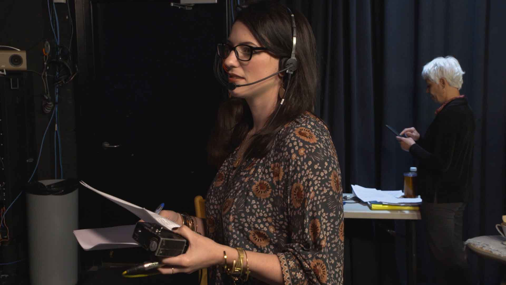 Photo of producer with headset